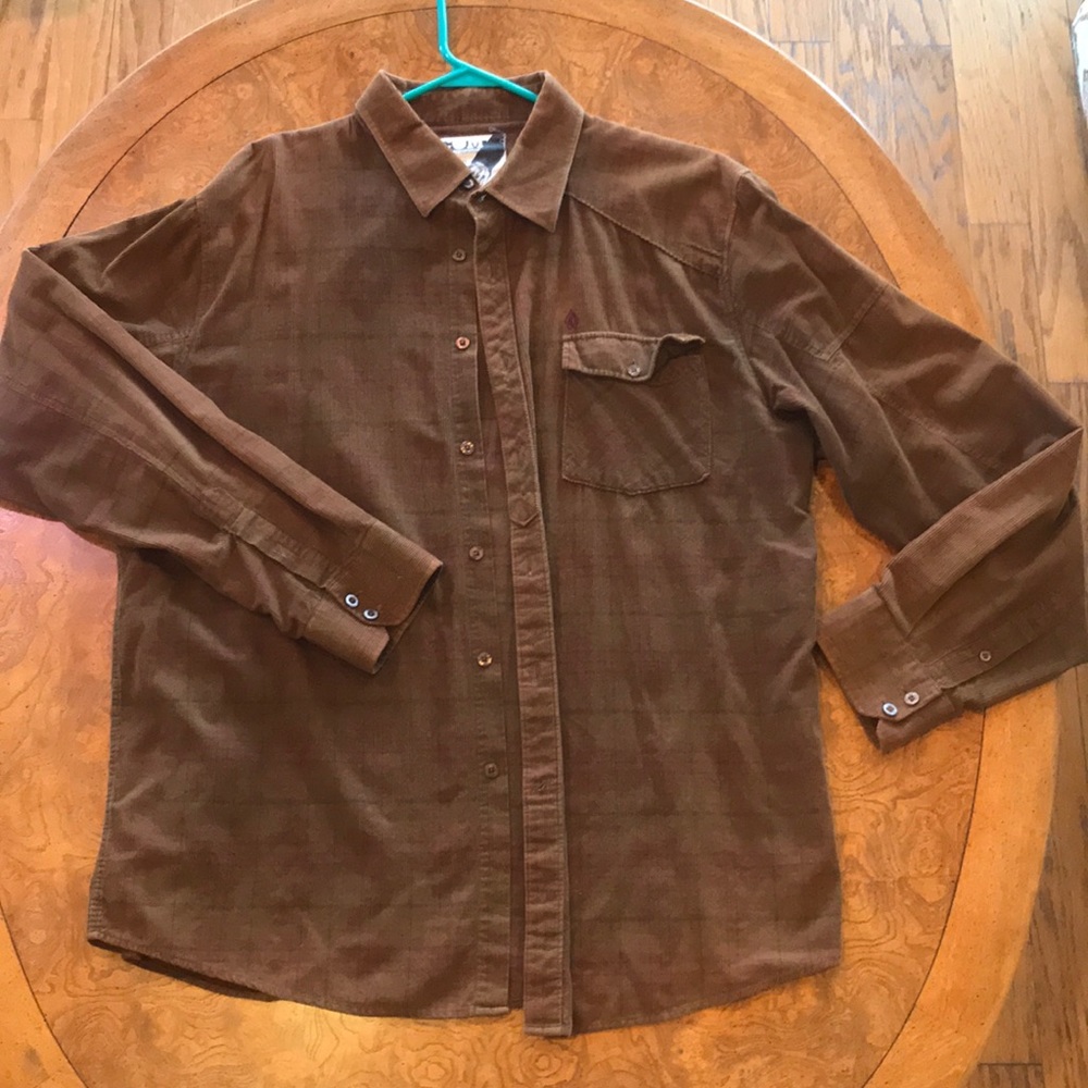 Volcom corduroy long sleeve button down shirt